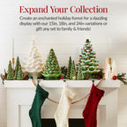 15in Ceramic Christmas Tree Hand-Painted Holiday Decor w/ LED Lights