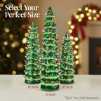 18in Ceramic Christmas Tree Hand-Painted Holiday Decor w/ LED Lights