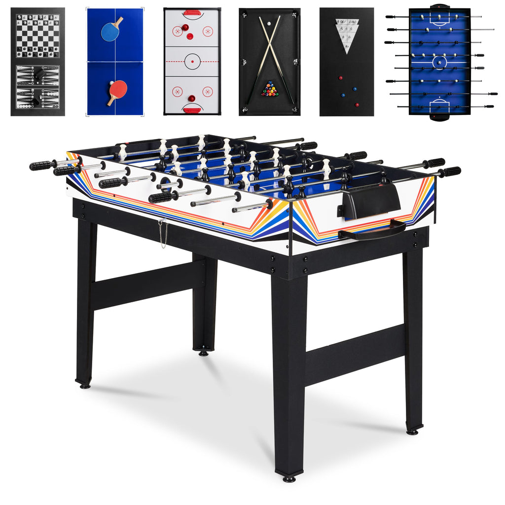 10-in-1 Combo Game Table Set w/ Pool Foosball Ping Pong Chess - 2x4ft