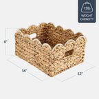 16x12 Scalloped Shelf Basket Pantry Bins 2 Pack