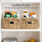 16x12 Scalloped Shelf Basket Pantry Bins 2 Pack