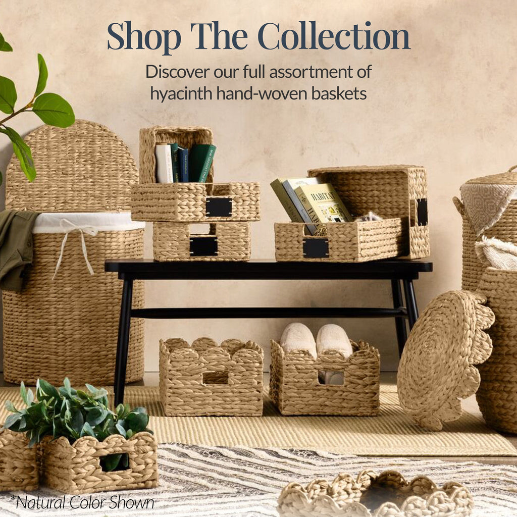 16x12 Scalloped Shelf Basket Pantry Bins 2 Pack