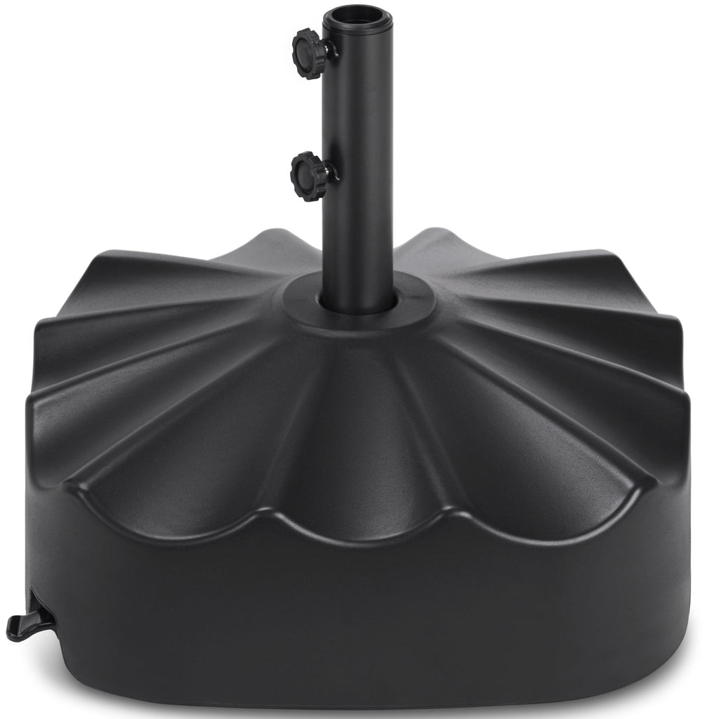 123lb Capacity Fillable Mobile Umbrella Base w/ 4 wheels - Wavy Design