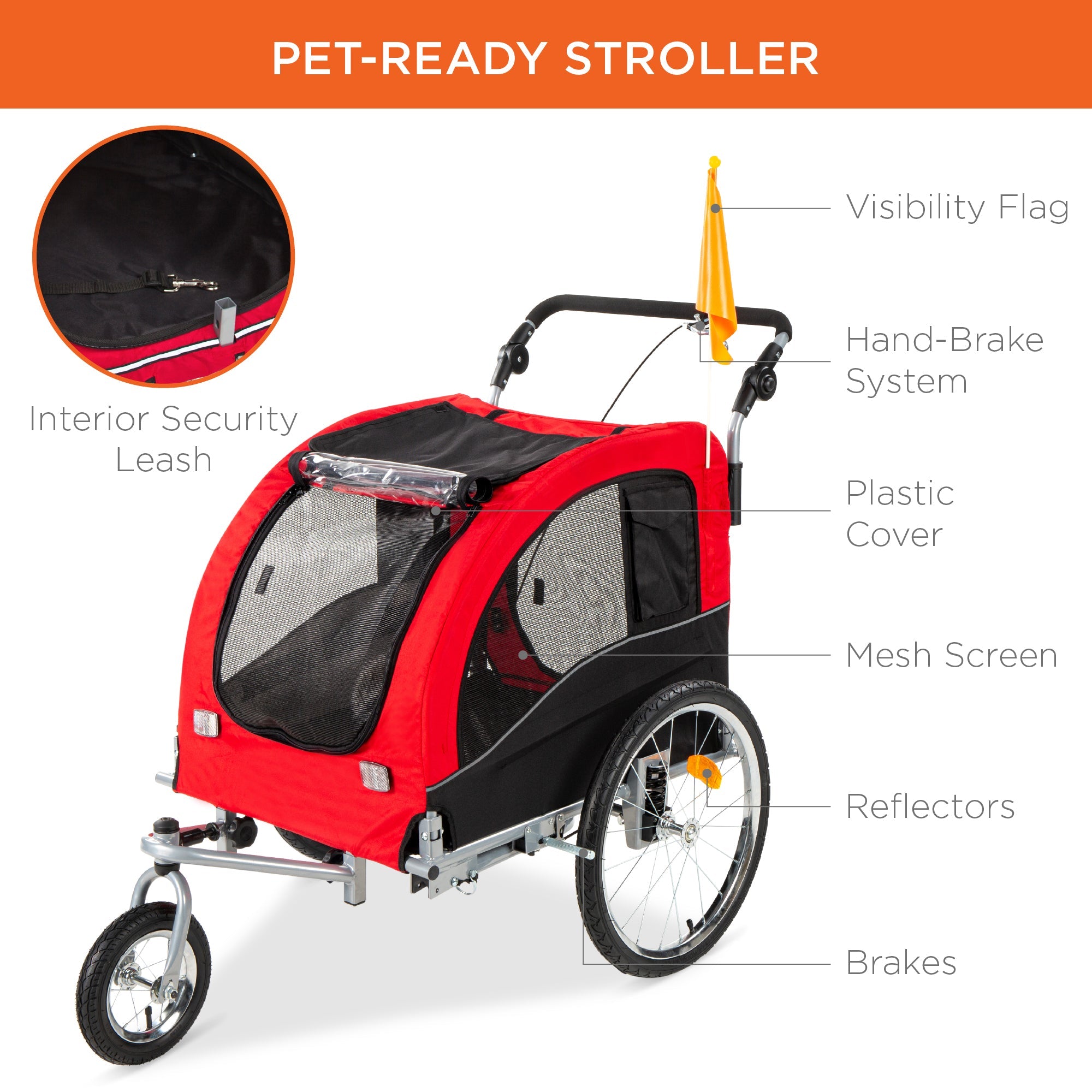 2-in-1 Pet Stroller and BikeTrailer