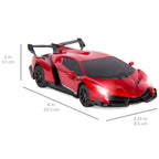 1/24 Kids RC Lamborghini Veneno Racing Car Toy w/ Lights Shock Suspension