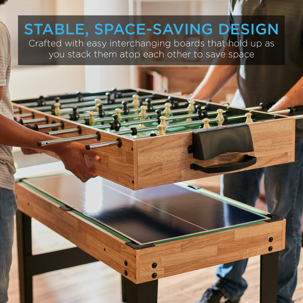 10-in-1 Combo Game Table Set w/ Pool Foosball Ping Pong Chess - 2x4ft
