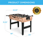 10-in-1 Combo Game Table Set w/ Pool Foosball Ping Pong Chess - 2x4ft