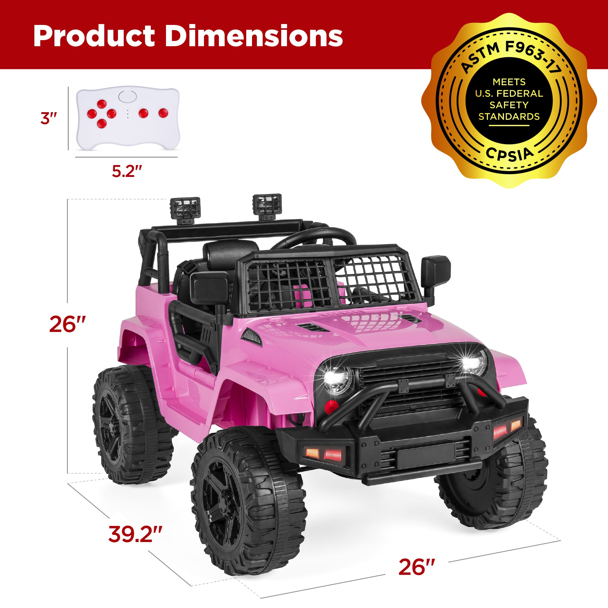 12V Kids Ride-On Truck Car w/ Parent Remote Control Spring Suspension