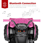 12V Kids Ride-On 4-Wheeler Quad ATV Car w/ 3.7mph Max Bluetooth Headlights
