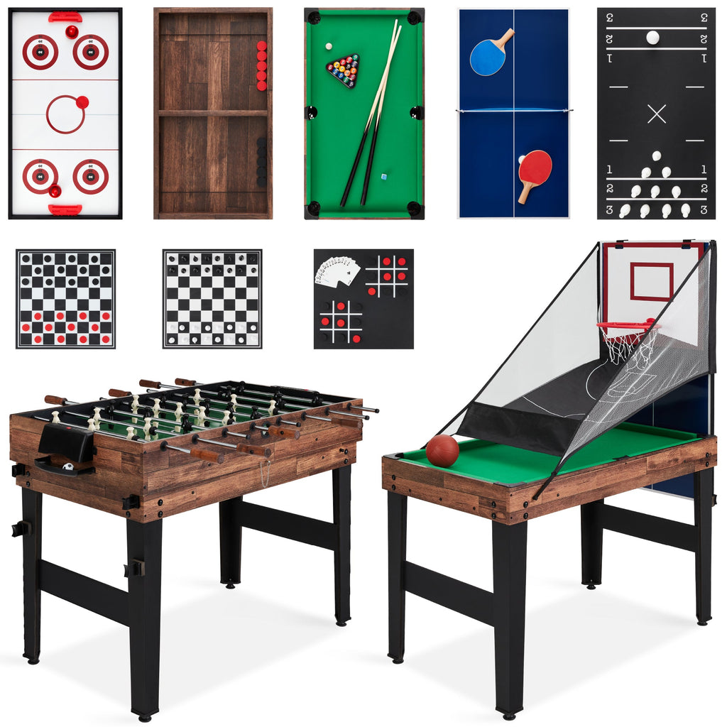 13-in-1 Combo Game Table Set w/ Ping Pong Foosball Basketball Air Hockey
