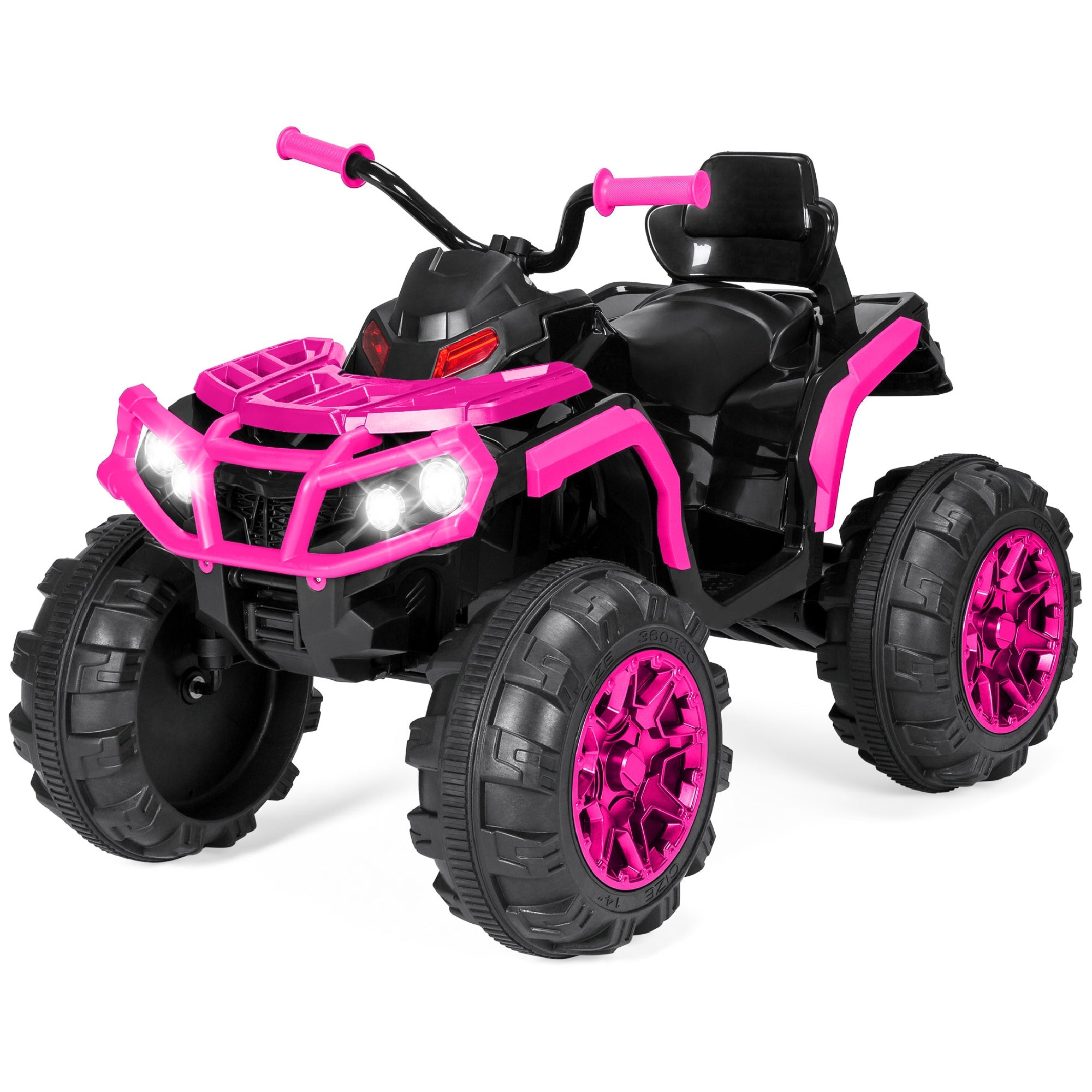 12V Kids Ride-On 4-Wheeler Quad ATV Car w/ 3.7mph Max Bluetooth Headlights