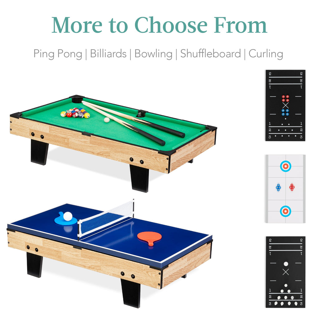 11-in-1 Combo Game Set w/ Ping Pong Foosball Air Hockey 5 Storage Bags