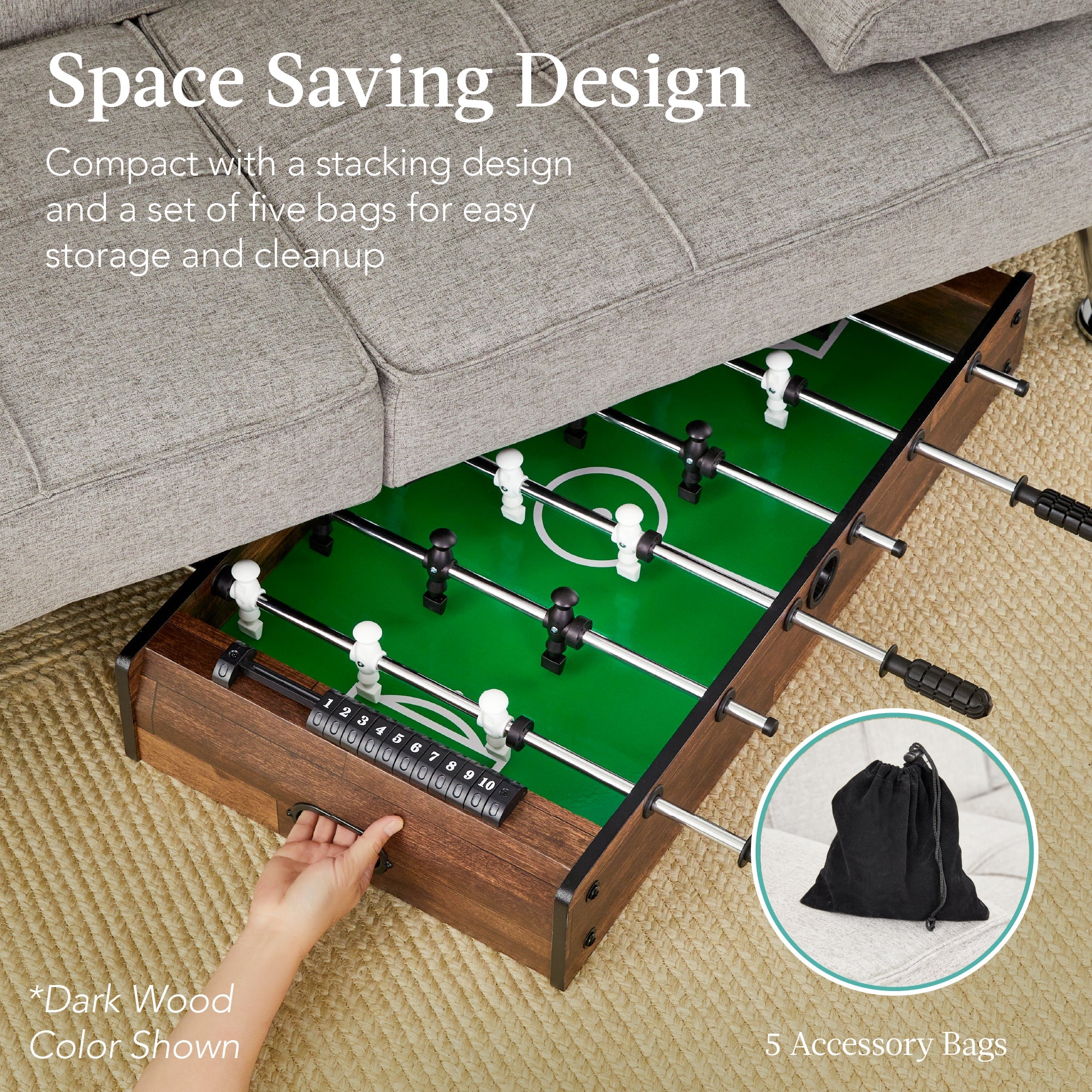 11-in-1 Combo Game Set w/ Ping Pong Foosball Air Hockey 5 Storage Bags