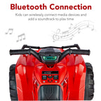 12V Kids Ride-On 4-Wheeler Quad ATV Car w/ 2.4mph Max Bluetooth Headlights