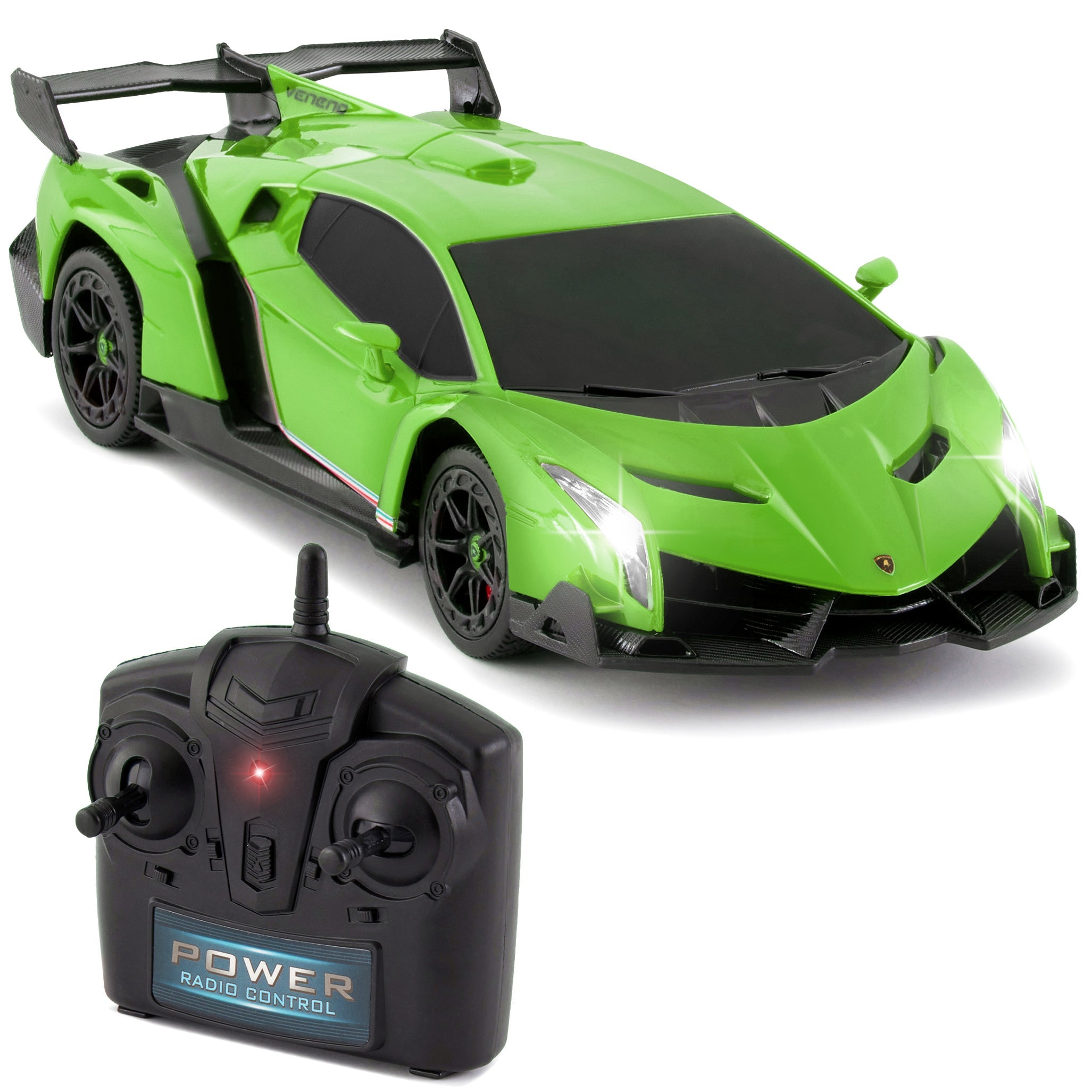 1/24 Kids RC Lamborghini Veneno Racing Car Toy w/ Lights Shock Suspension