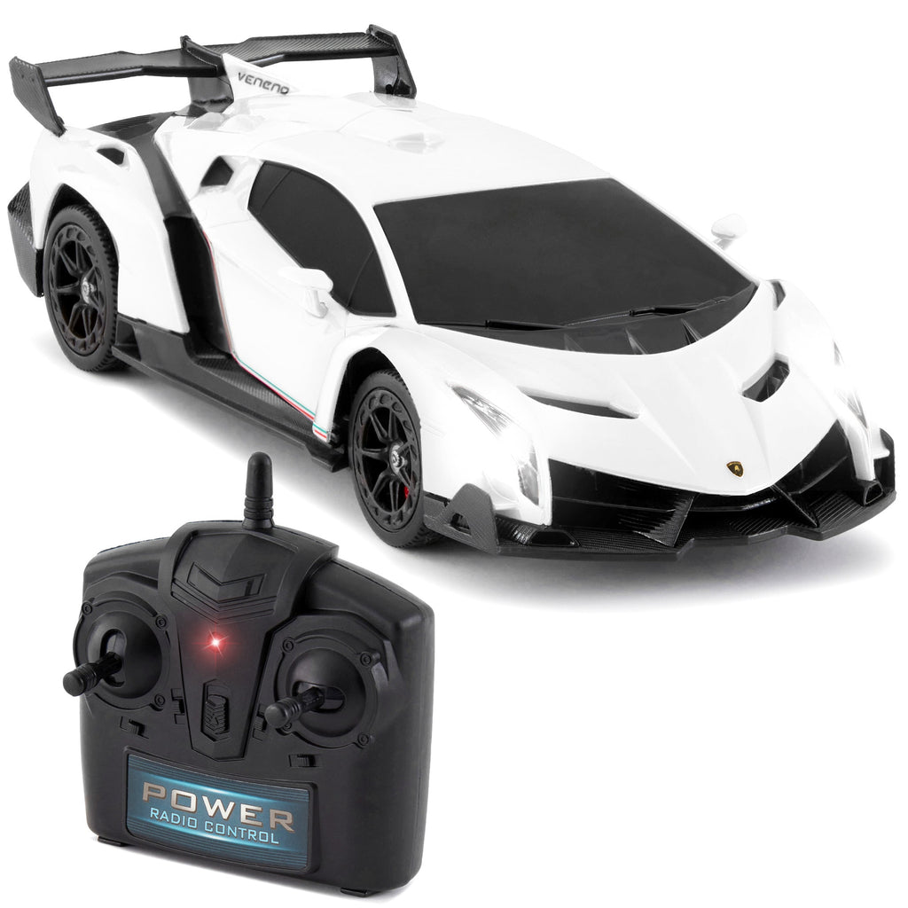1/24 Kids RC Lamborghini Veneno Racing Car Toy w/ Lights Shock Suspension
