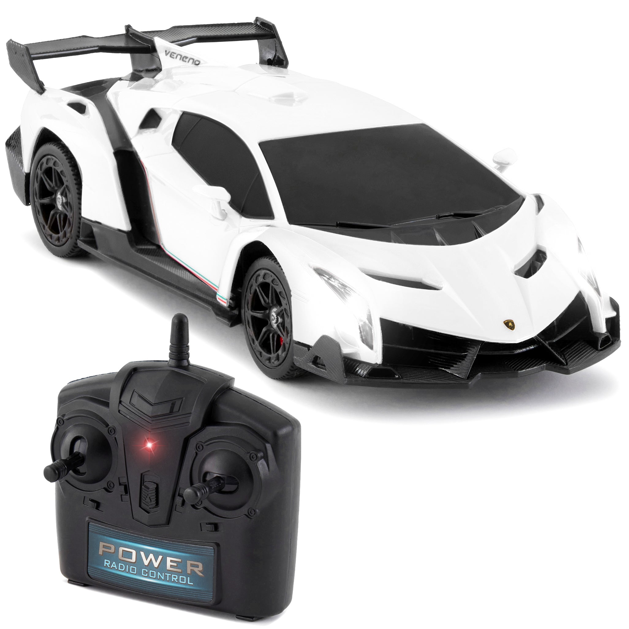 1/24 Kids RC Lamborghini Veneno Racing Car Toy w/ Lights Shock Suspension