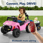 12V Kids Ride-On UTV and Trailer w/Parent Remote Control LED Lights
