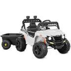 12V Kids Ride-On UTV and Trailer w/Parent Remote Control LED Lights