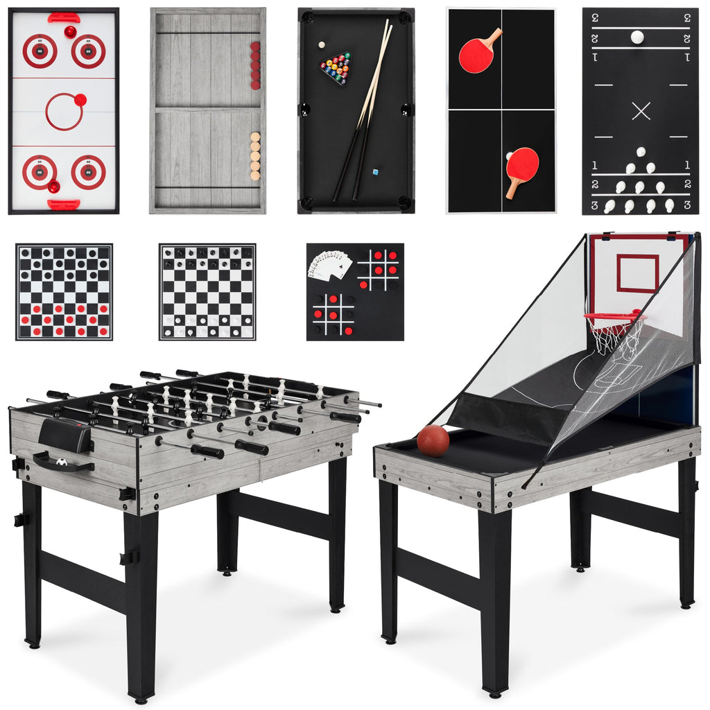 13-in-1 Combo Game Table Set w/ Ping Pong Foosball Basketball Air Hockey