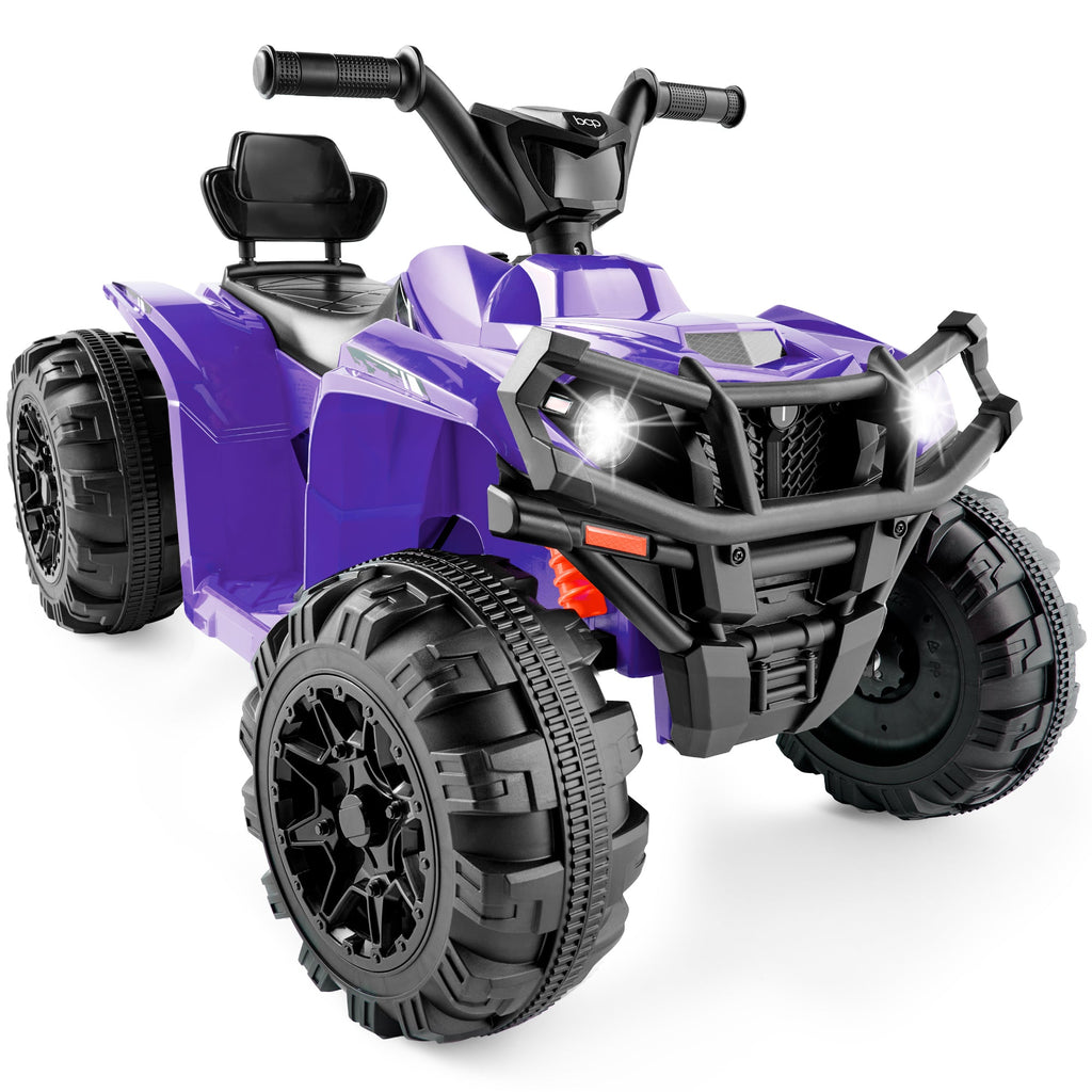 12V Kids Ride-On 4-Wheeler Quad ATV Car w/ 2.4mph Max Bluetooth Headlights
