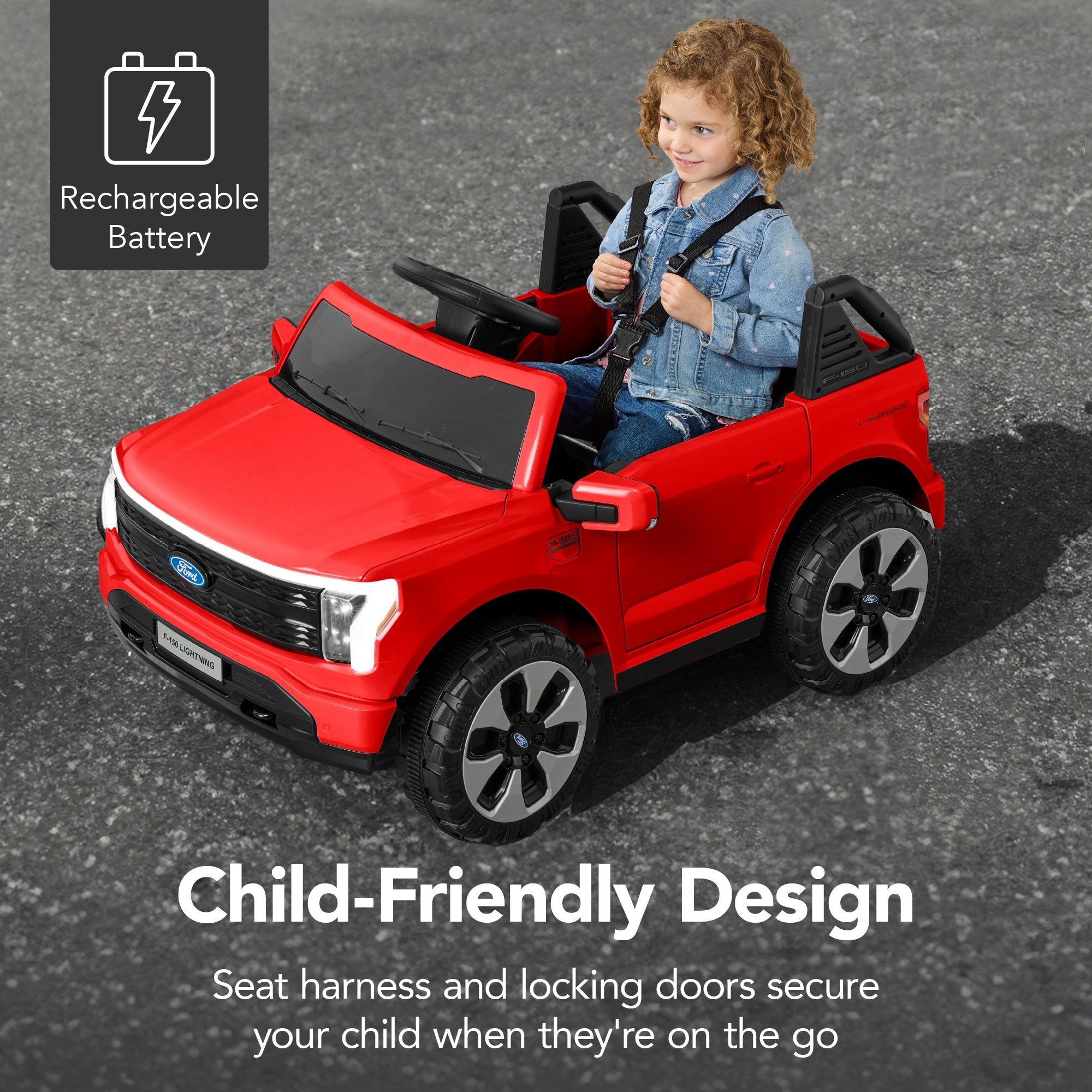 12V Kids Ride On Car Officially Licensed Ford Lightning w/ Remote 2 Speeds