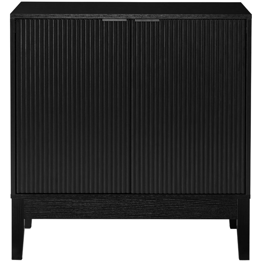 2-Door Reeded Storage Cabinet Accent Furniture Sideboard