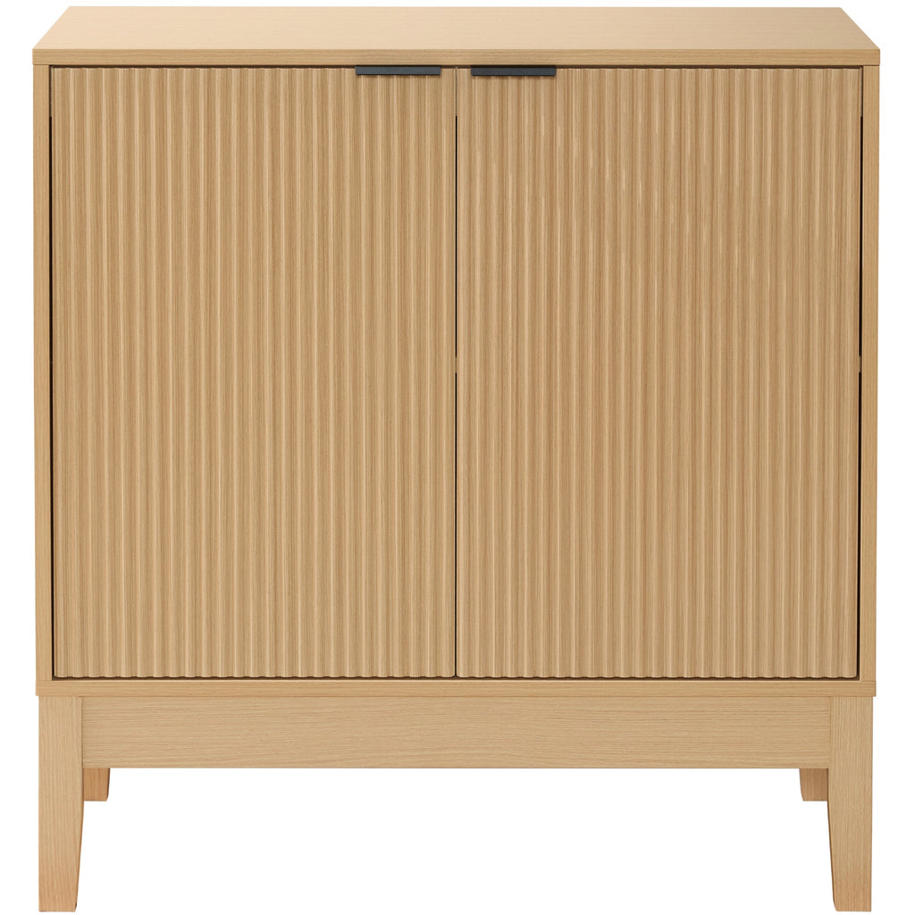 2-Door Reeded Storage Cabinet Accent Furniture Sideboard