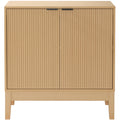 2-Door Reeded Storage Cabinet Accent Furniture Sideboard