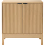 2-Door Reeded Storage Cabinet Accent Furniture Sideboard