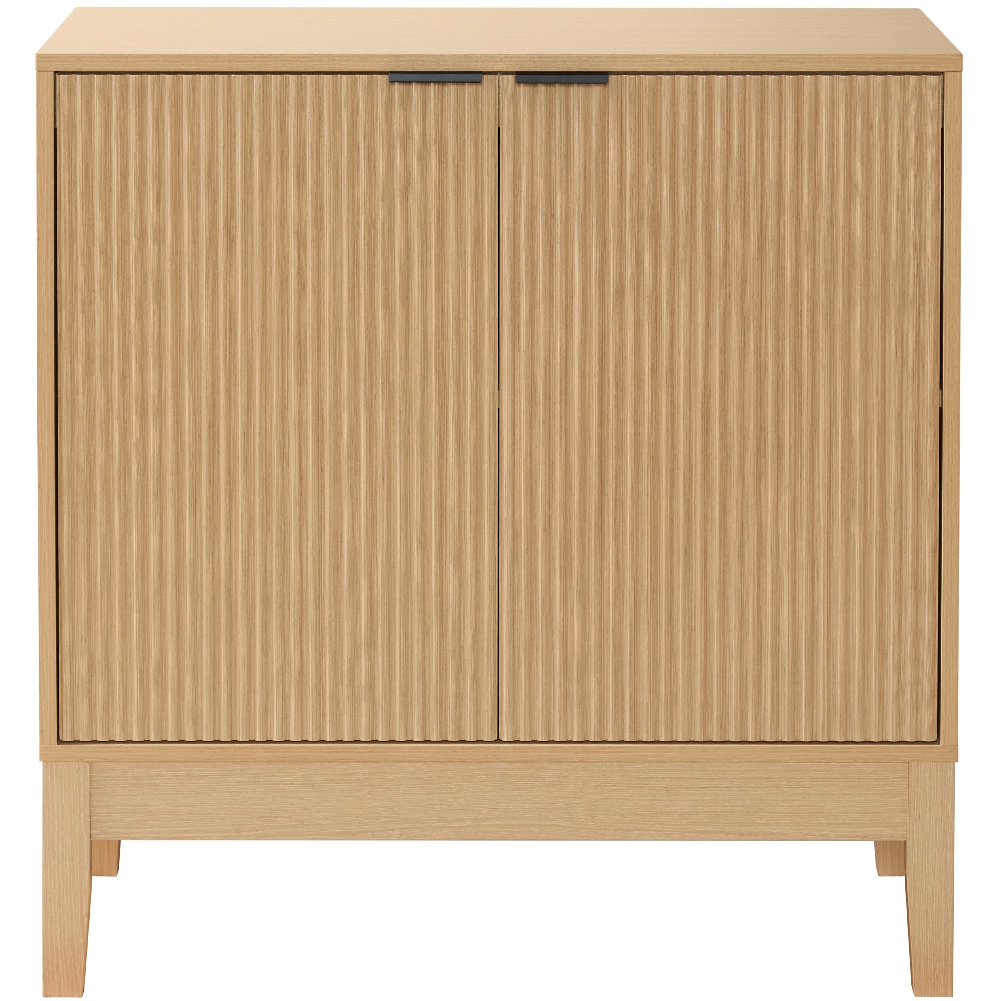 2-Door Reeded Storage Cabinet Accent Furniture Sideboard