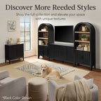 2-Door Reeded Storage Cabinet Accent Furniture Sideboard