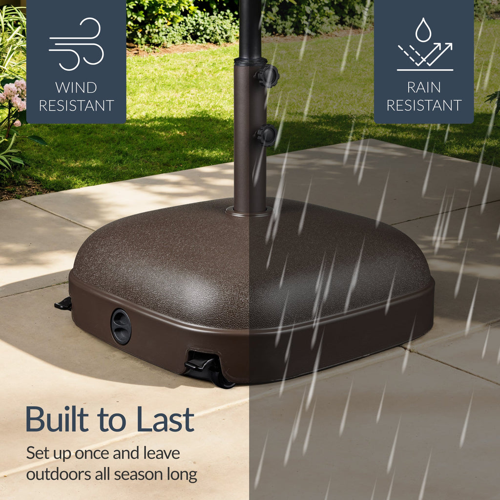 123lb Capacity Fillable Mobile Umbrella Base w/ 4 wheels - Dome Square